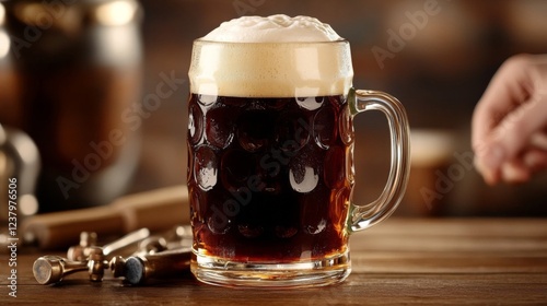 Dark Beer in a Traditional German Beer Stein