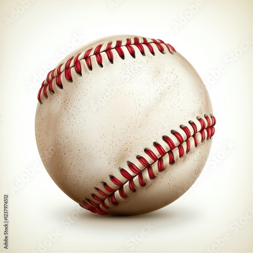 Wallpaper Mural Brand-new baseball with a smooth leather surface and red seams, placed on a bright white background Torontodigital.ca
