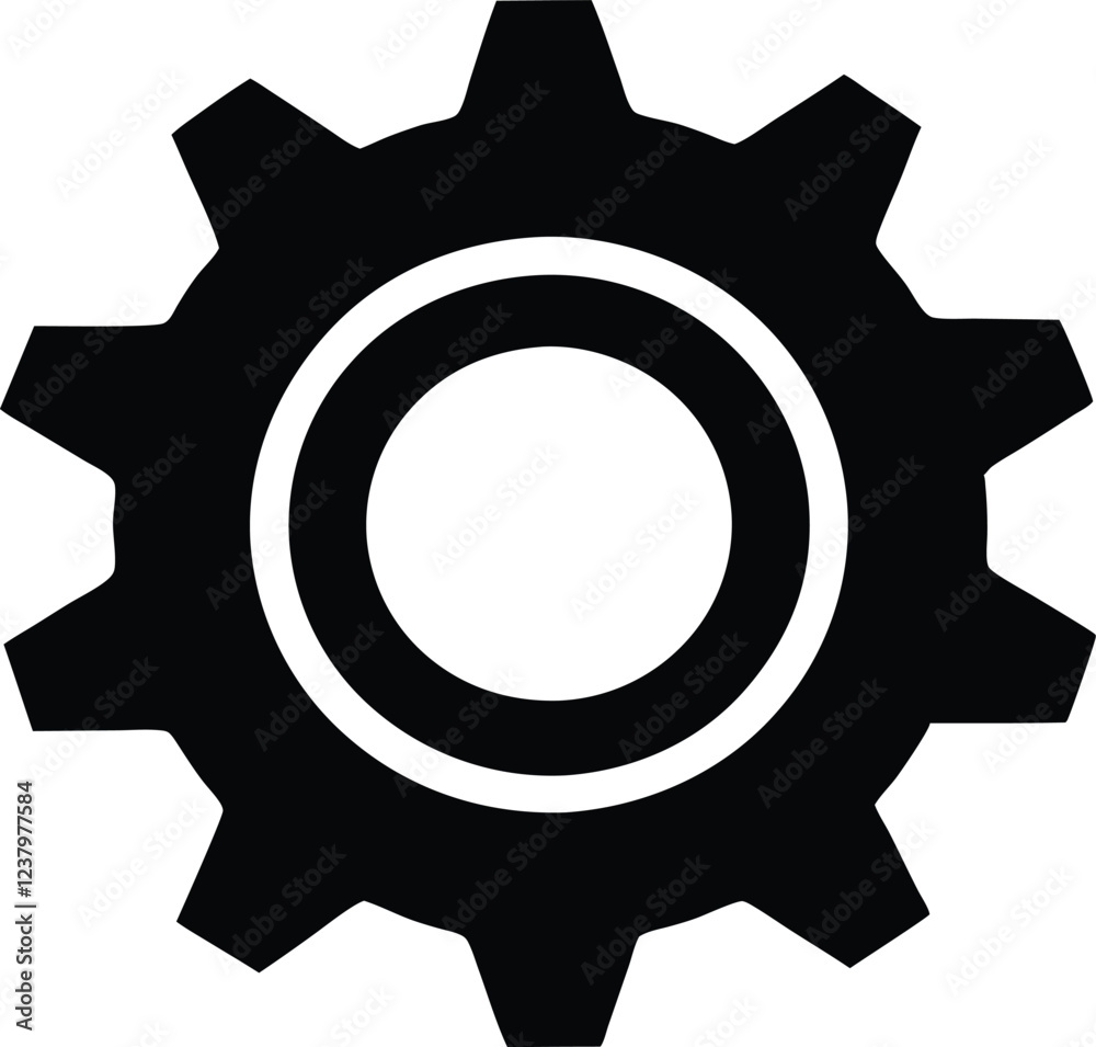 Gear icon silhouette,Gear flat vector Gear icon silhouette,Gear flat vector
