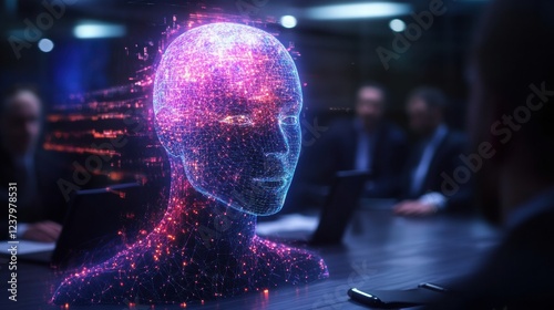 Digital AI Agent Visualized as a Dynamic Hologram