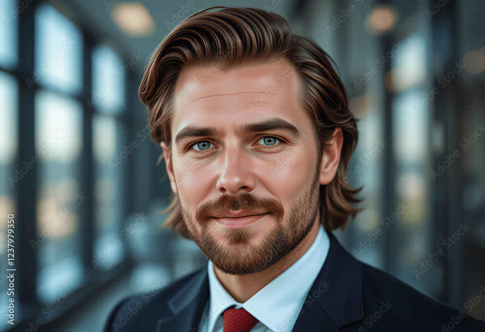 Fototapeta premium Headshot Professional Man in Corporate Setting