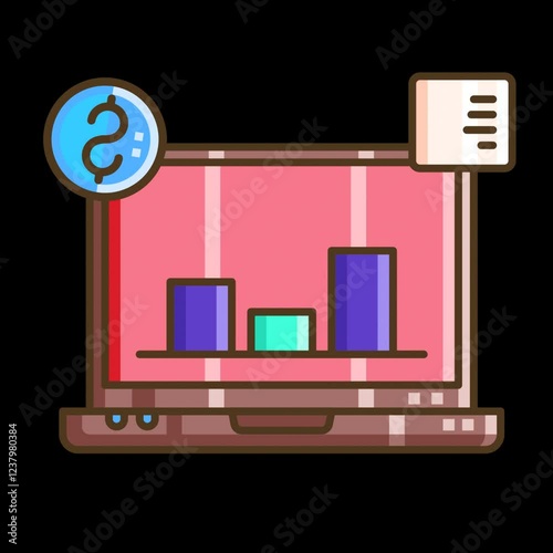 Business Finance Icon Loop With Alpha Channel photo