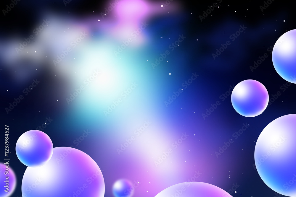 Fototapeta premium Abstract modern soft light gradient blue purple background as night sky for Graphic business hitech technology digital design illustration web template backdrop desktop wallpaper bubbles banner