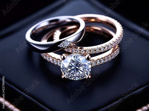 Luxury Platinum Wedding Ring Set with Brilliant-Cut Diamonds – Elegant and Timeless Design