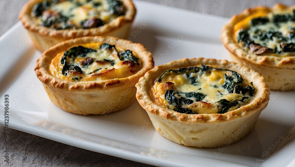 Mini Quiches with Spinach, Mushroom, and Cheese Mini Quiches with Spinach, Mushroom, and Cheese