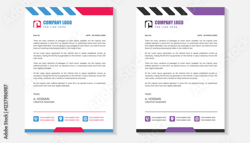 Corporate Modern letterhead design template with Black Multicolor. creative modern letterhead design template for your project. corporate letterhead design template.