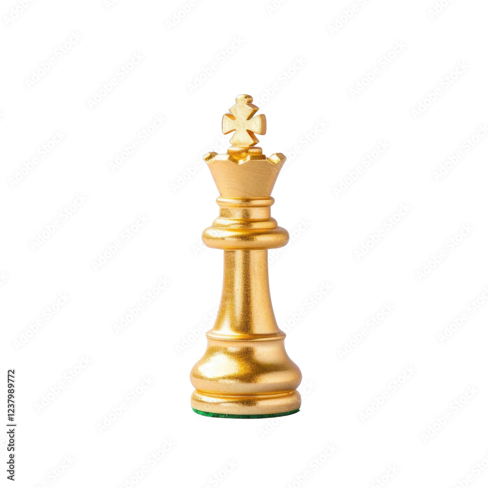 golden chess king piece stands tall, symbolizing strategy and power in game of chess. Its intricate design and shiny finish reflect elegance and competition golden chess king piece stands tall, symbolizing strategy and power in game of chess. Its intricate design and shiny finish reflect elegance and competition
