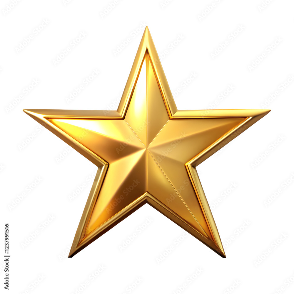 Fototapeta premium Golden stars isolated on transparent background