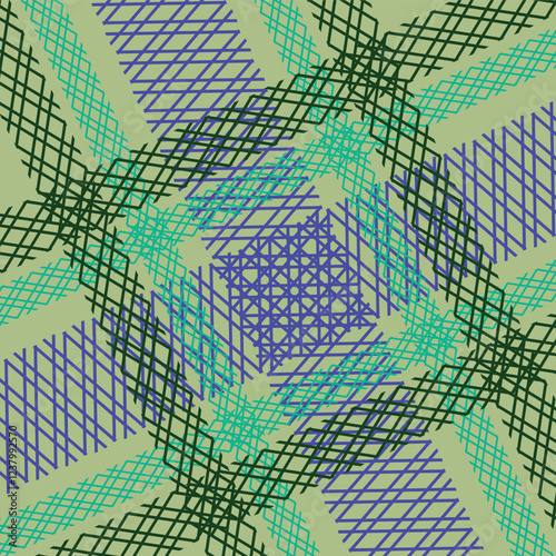 Tartan check plaid pattern. Seamless simple textured dark plaid vector illustration for flannel shirt, blanket, duvet cover, other textile print.