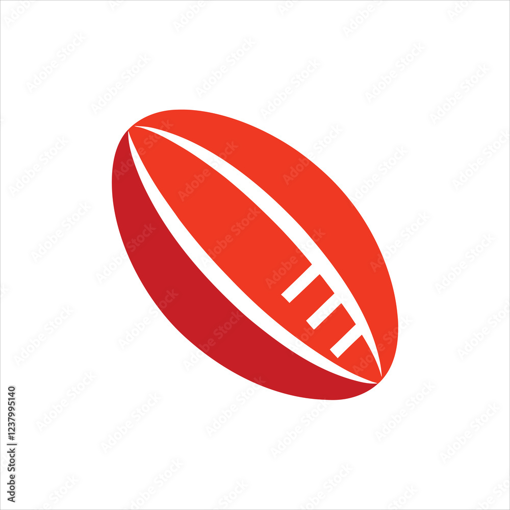Minimalist Rugby Ball Logo Icon Isolated on White Minimalist Rugby Ball Logo Icon Isolated on White