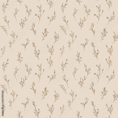 Seamless minimal modern floral pattern. botanical seamless.