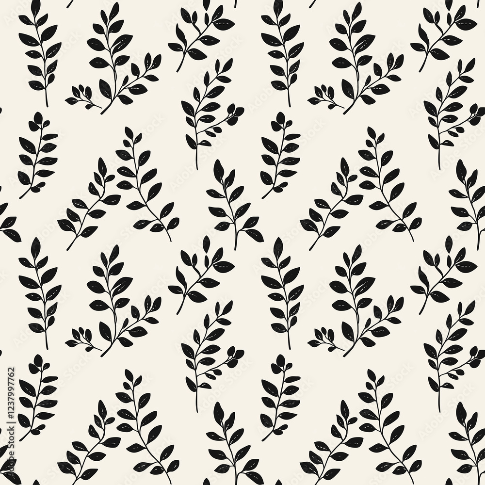 Fototapeta premium Seamless minimal modern floral pattern. botanical seamless.