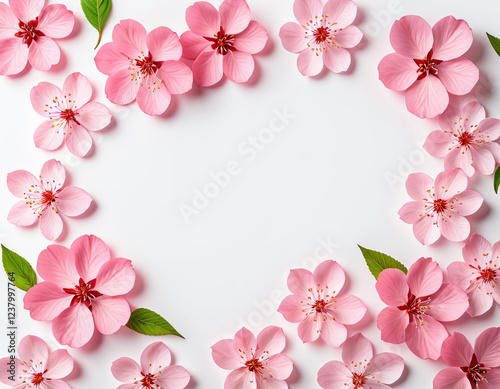 pink cherry blossom border