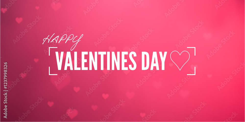 Colorful Happy Valentines Day Banner WIth Love Hearts And Copy Space Colorful Happy Valentines Day Banner WIth Love Hearts And Copy Space
