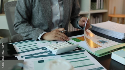 a businesswoman is working in her private office, the employee is working hard to meet the deadline set by her boss, a business owner is looking for ways to increase the profits of the company