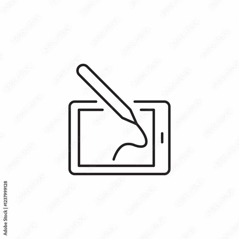 Digital tablet pen icon vector sign Digital tablet pen icon vector sign