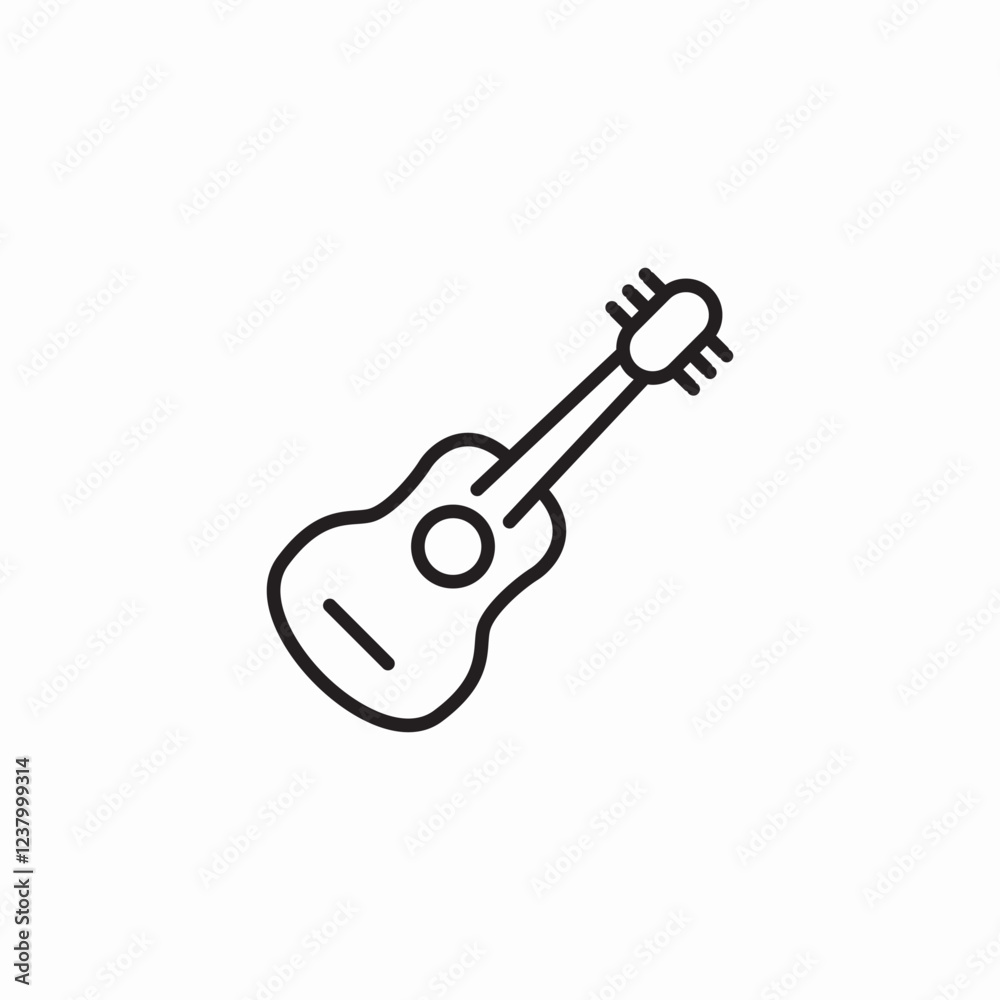 Acoustic guitar music icon vector sign Acoustic guitar music icon vector sign