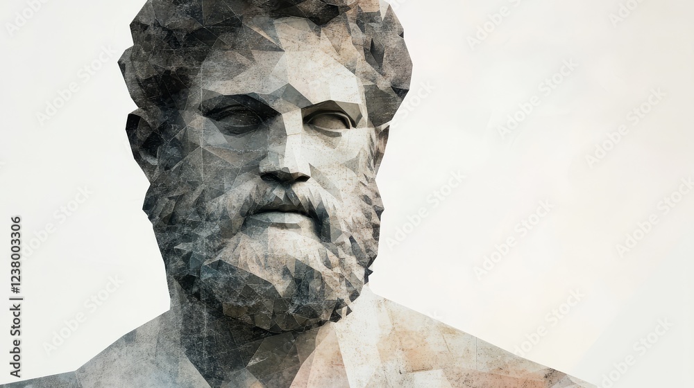 Fototapeta premium Hercules abstract geometric sculpture background.