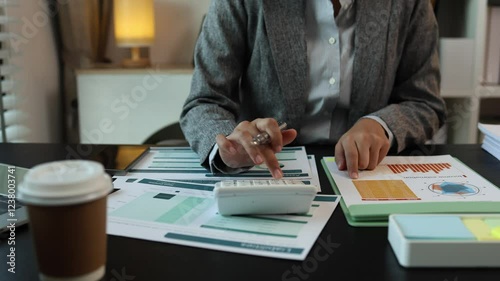 a businesswoman is working in her private office, the employee is working hard to meet the deadline set by her boss, a business owner is looking for ways to increase the profits of the company