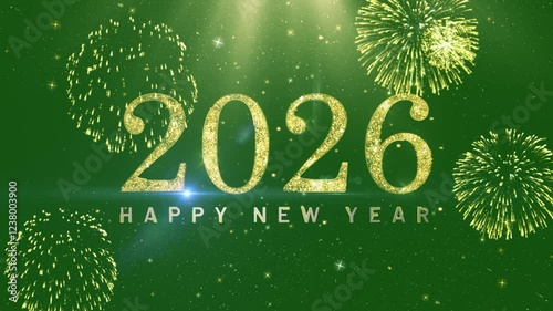 happy new year 2026 background. green screen