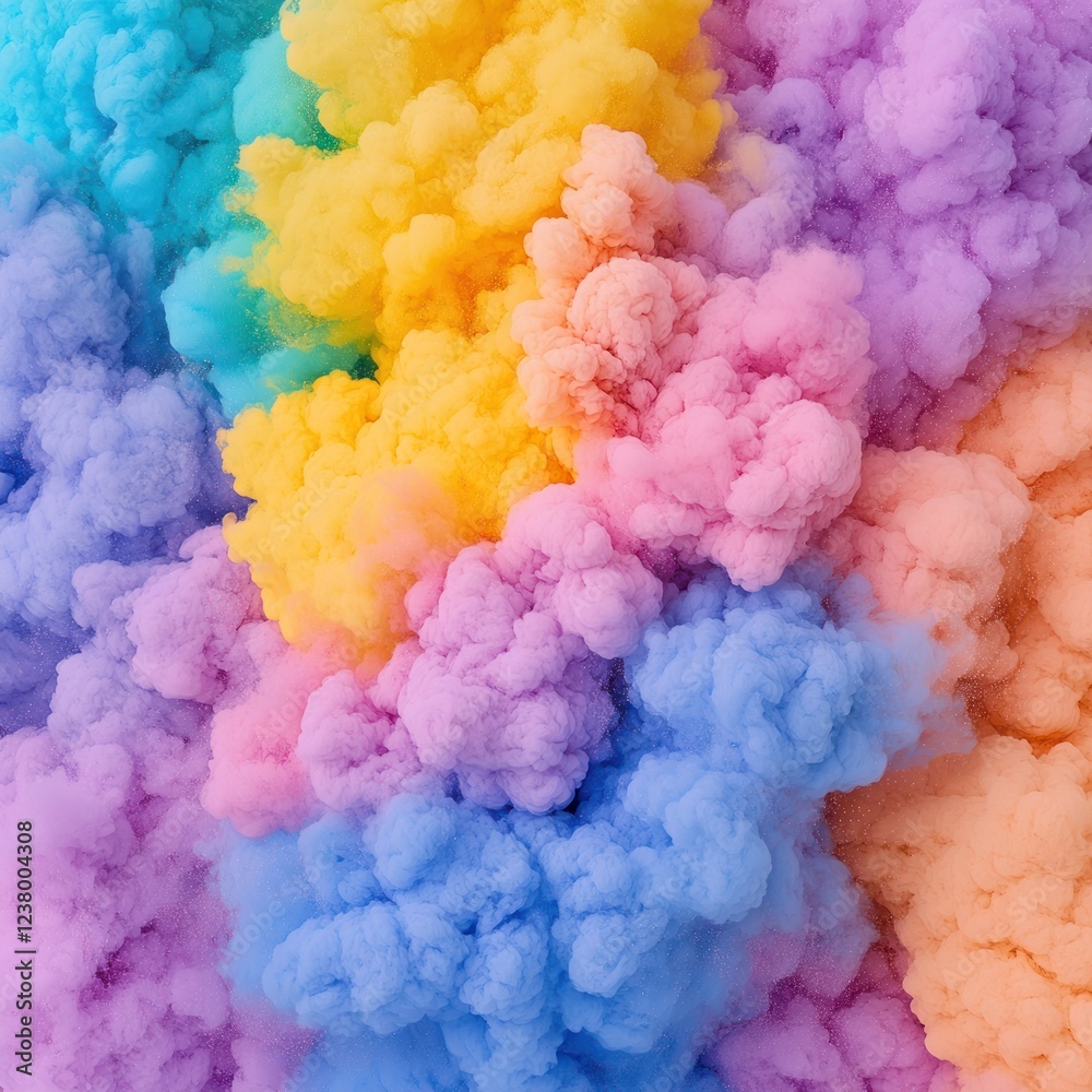 Fototapeta premium Colorful Holi Celebration with AI-Generated Bright Rainbow Ink Clouds Abstract Background