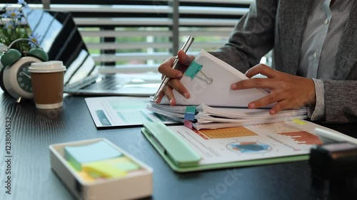 a businesswoman is working in her private office, the employee is working hard to meet the deadline set by her boss, a business owner is looking for ways to increase the profits of the company