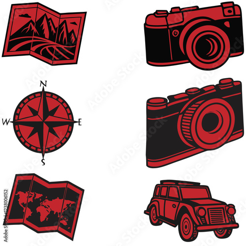 Roadtrip bundle line art and illustrator eps