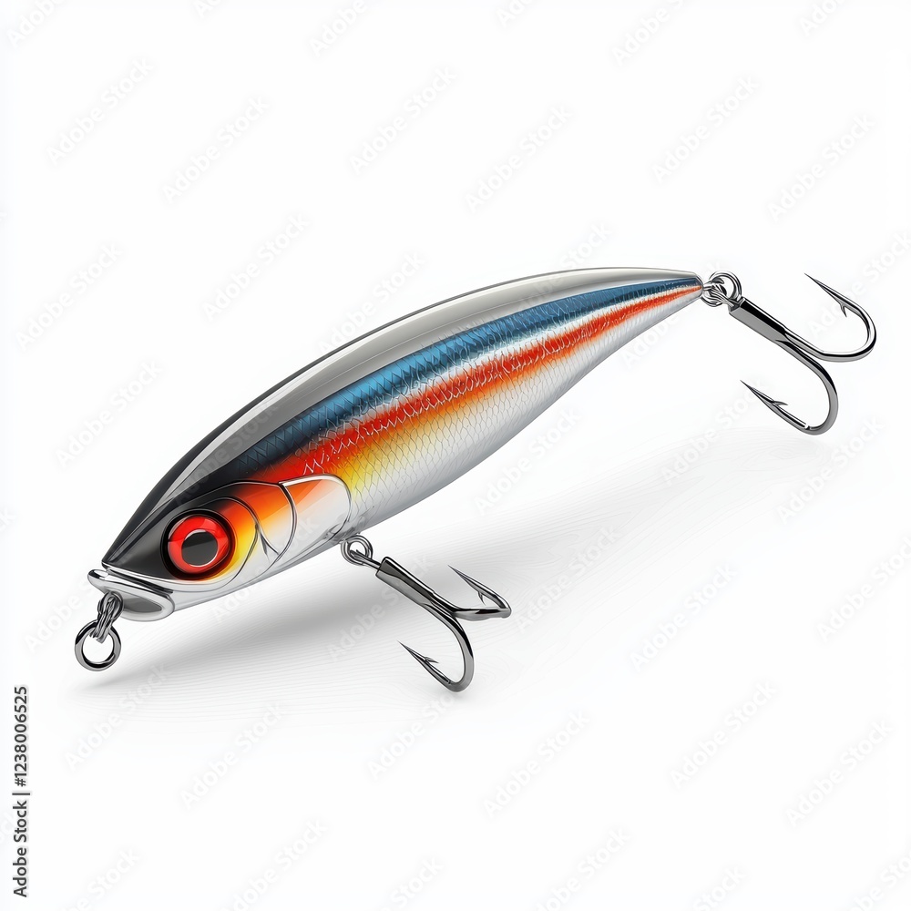 Deep-diving fishing lure with a long transparent lip, isolated on a clean white background Deep-diving fishing lure with a long transparent lip, isolated on a clean white background