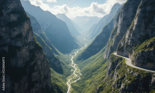 Breathtaking view of a winding valley