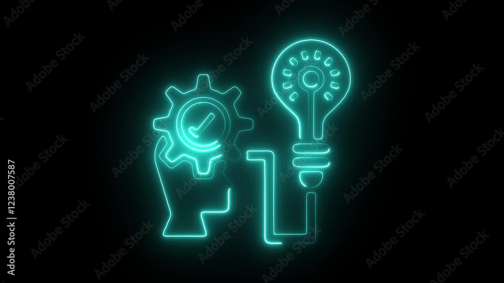 Glowing Neon Strategic Icon, Symbol of Planning, Vision, and Business Strategy, HD Video Motion Graphic Animation on Black Background Glowing Neon Strategic Icon, Symbol of Planning, Vision, and Business Strategy, HD Video Motion Graphic Animation on Black Background