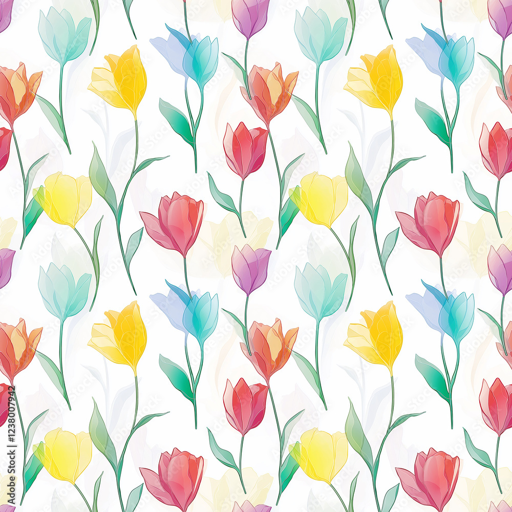 Obraz premium Seamless minimal modern floral pattern. botanical seamless.