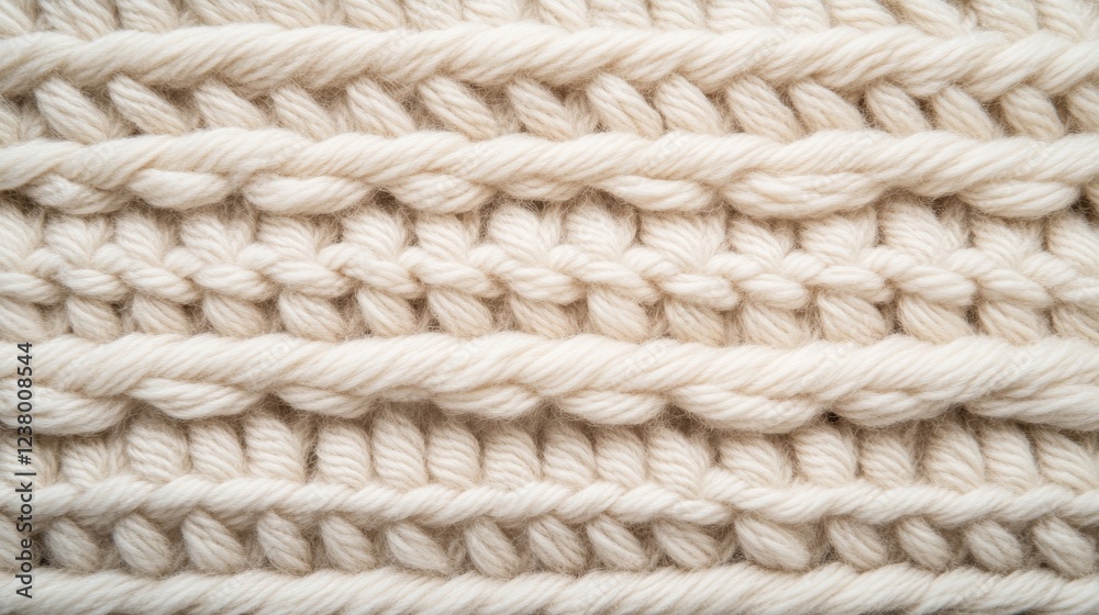Elegant Isolated wheat stitch crochet pattern in light gray yarn with shadows falling on a soft beige background perfect for design projects Elegant Isolated wheat stitch crochet pattern in light gray yarn with shadows falling on a soft beige background perfect for design projects