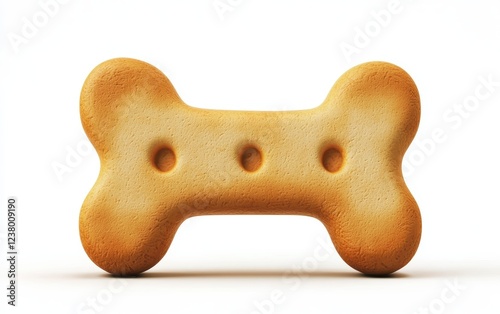 Dog biscuit shaped like a bone, isolated on a white background photo