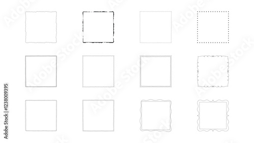 Handdrawn Aesthetic Square Line Frames