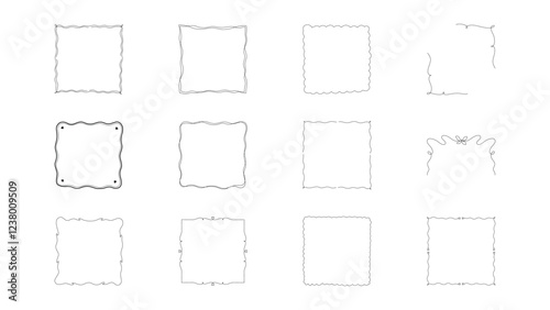 Handdrawn Aesthetic Square Line Frames
