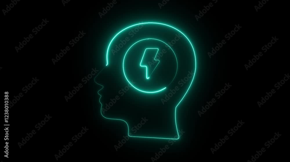 Glowing Neon Energy Icon, Symbol of Power and Sustainability, HD Video Motion Graphic Animation on Black Background Glowing Neon Energy Icon, Symbol of Power and Sustainability, HD Video Motion Graphic Animation on Black Background