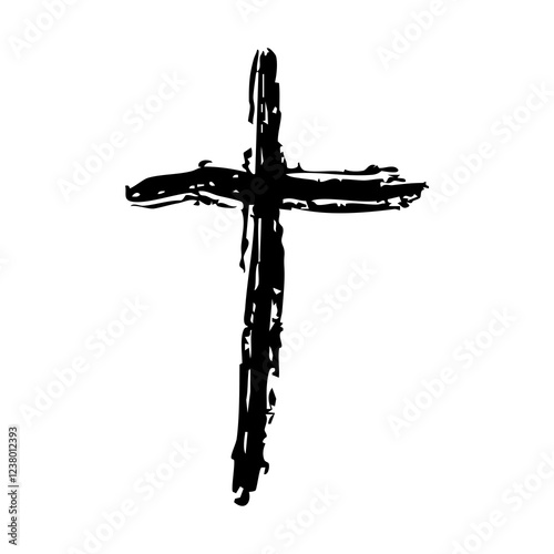 Cross doodle hand drawn set vector sketch drawing line catholic easter ash wednesday