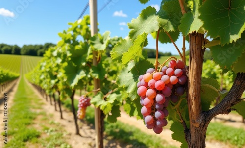 Wallpaper Mural Ripe grapes hanging in vineyard Torontodigital.ca