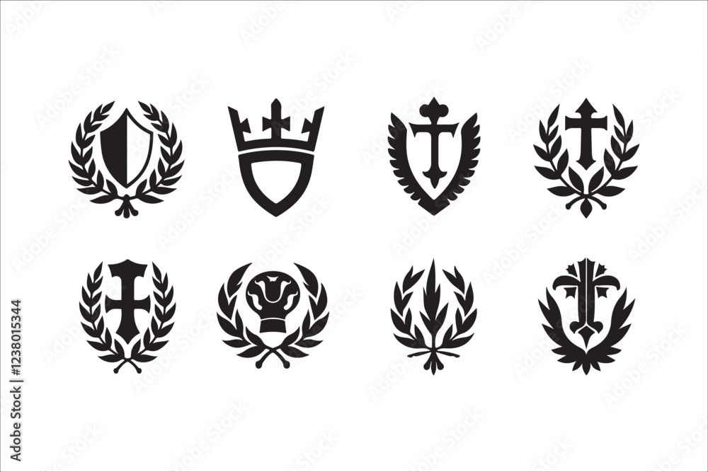 Obraz premium Elegant Heraldic Shield Emblems