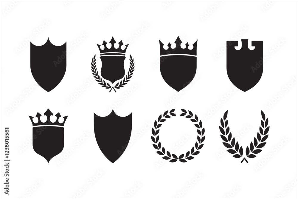 Obraz premium Elegant Heraldic Shield Emblems