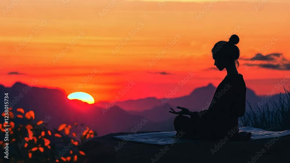 Serene Sunset Meditation in Nature Serene Sunset Meditation in Nature