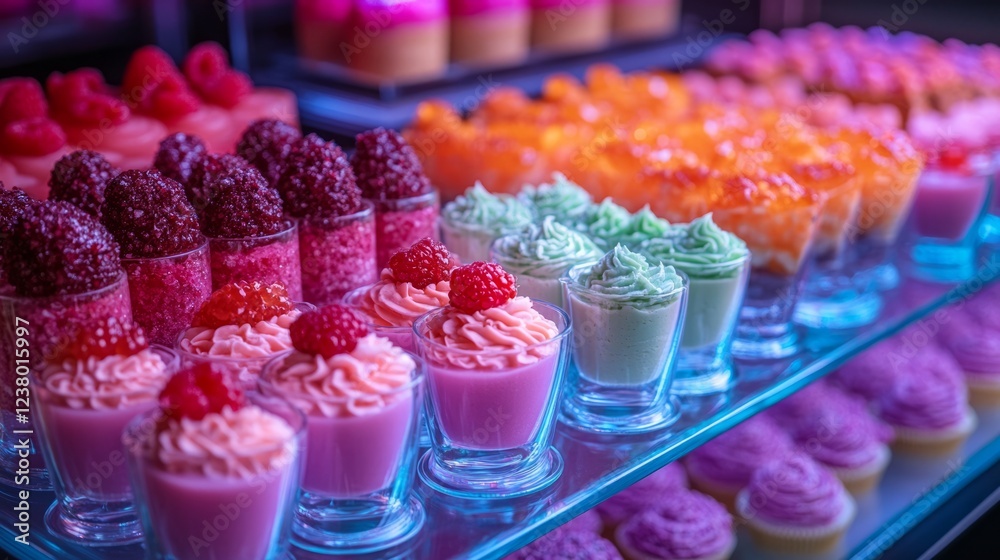 An enticing selection of sweet treats showcasing vibrant colors and textures An enticing selection of sweet treats showcasing vibrant colors and textures