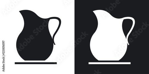 Jug vector icon set in solid style.