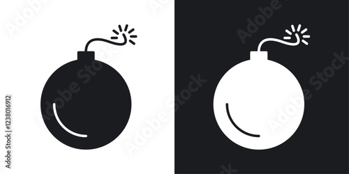 Bomb vector icon set in solid style.