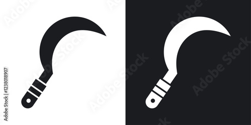 Sickle vector icon set in solid style.