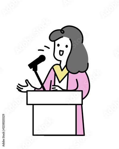 Woman giving speech at podium
