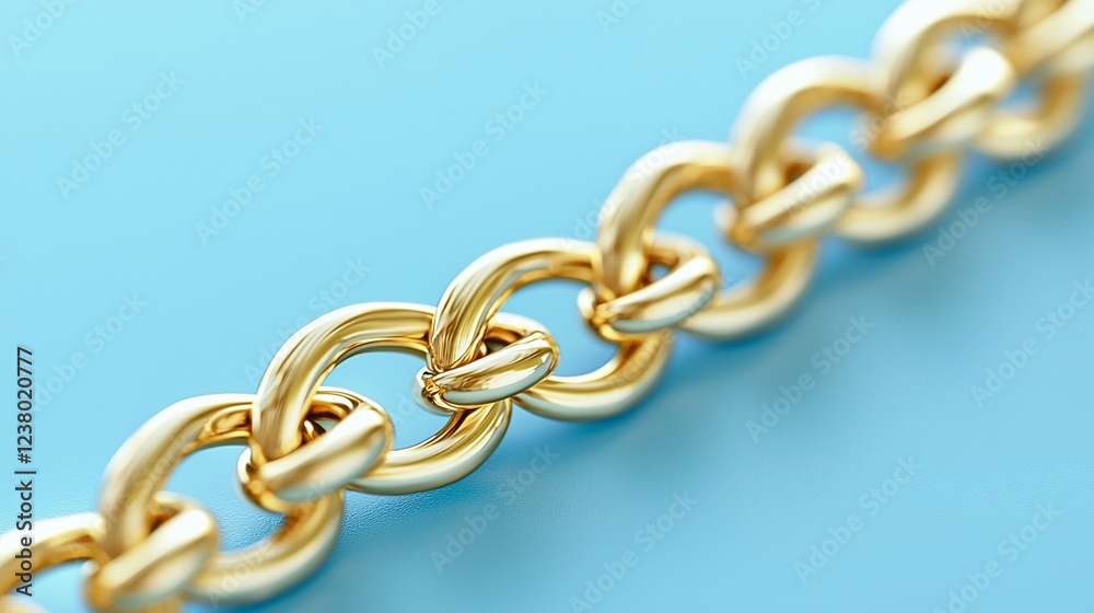 Fototapeta premium Golden Chain Links: Interlocking Design