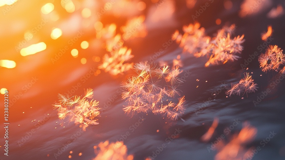 Fototapeta premium Sunset Dandelions on Water