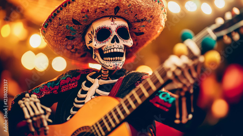 Mexican quote, I am not Mexican but let us party for poster or banner and vector t-shirt print. Mexican fiesta party, holiday celebration or music fest quote with maracas and skeleton bones in letters