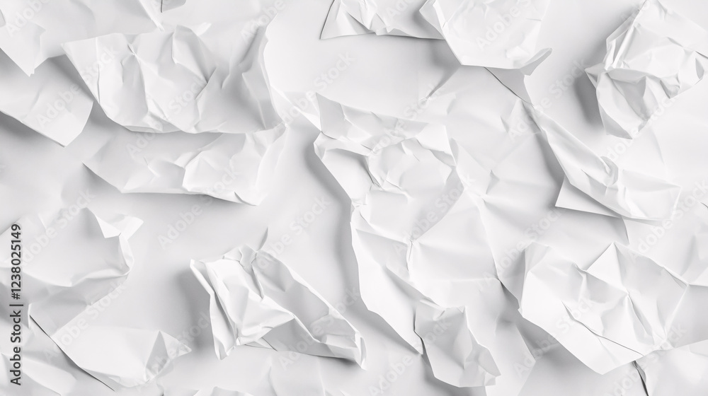 Obraz premium Crumpled white paper texture.